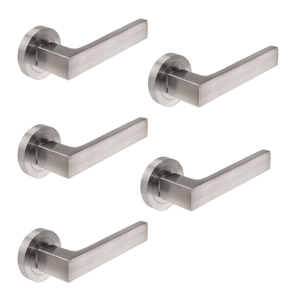 Mackay Innentürgriffe mit Rosette Ø50 mm Aluminium Satin Nickel 5 Sets. Emuca sconto