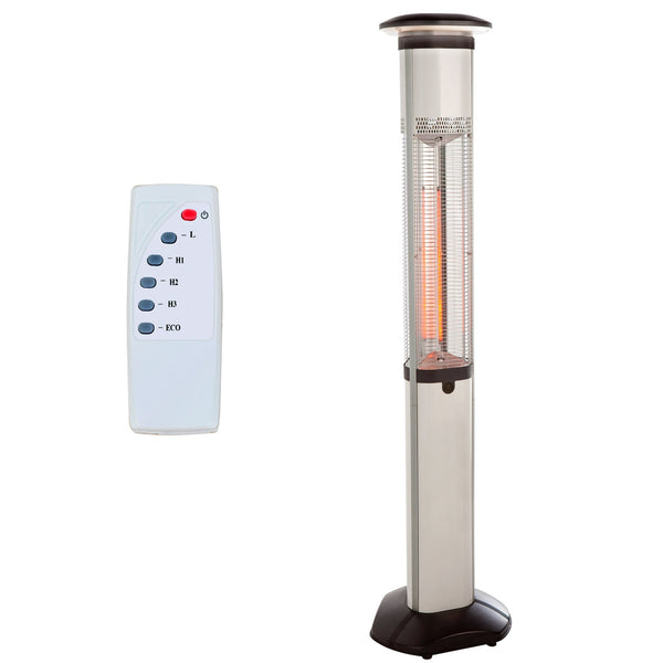 online Stufa Elettrica ad infrarossi da Esterno 38,8x41,7x 166,8 cm in Fibra di Carbonio con Luce Led Skyline Pro Bianco