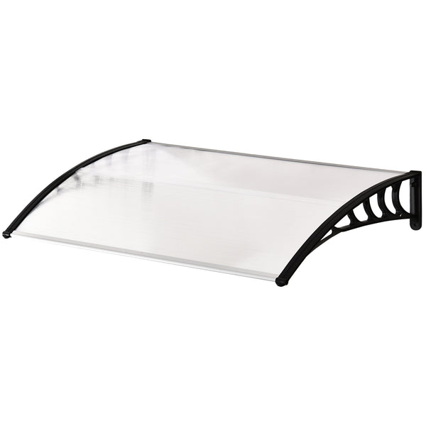 Pensilina Tettoia Moderna 122x89x24 cm in Policarbonato Alluminio e PP Trasparente online