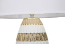 Lampada da Tavolo Glam Mix 33x50x33 cm in Ceramica Bianco/Oro