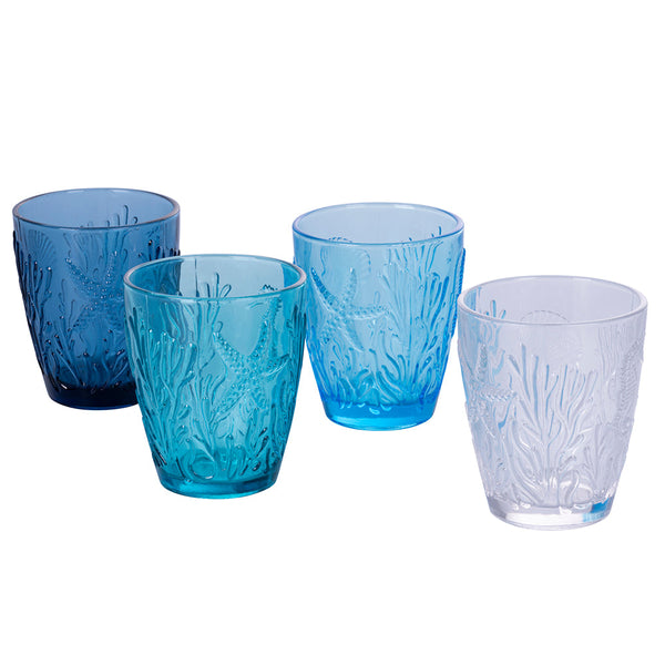 Set 4 Pantelleria Ocean Wassergläser in Villa d'Este Home Tivoli Blue Glass acquista