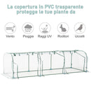 Serra da Giardino per Piante con 3 Porte in Acciaio e PVC 300x100x80 cm 