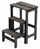 Leiterhocker 60 x 40 x 46 cm aus dunkelgrauem Holz
