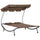 Doppel-Sonnenliege 2-Sitzer 200 x 170 x 134 cm mit braunem Sonnenschirm