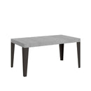  Tavolo Allungabile 140-400x90x77 cm Flame Premium Cemento Telaio Antracite