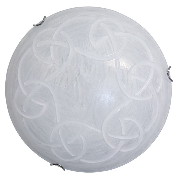 sconto Deckenleuchte 2xE27 Haken Chrom Glas Kratzweiß E-Energy Ada