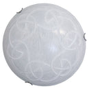 Plafoniera 2xE27 Ganci Cromo Vetro Graffio Bianco E-Energy Ada