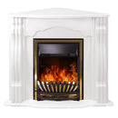 Camino Elettrico da Pavimento ad Angolo 88,2x95x47,3 cm Effetto Fiamma 2000W Clasic & Meridian Bianco