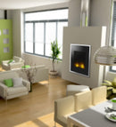 Camino Elettrico da Parete Effetto Fiamma 1800W CheminArte Empire State Nero