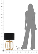 Lampada da Tavolo Glam Ball Ø38x62 cm in Ferro Plastica e Poliestere Nero e Oro