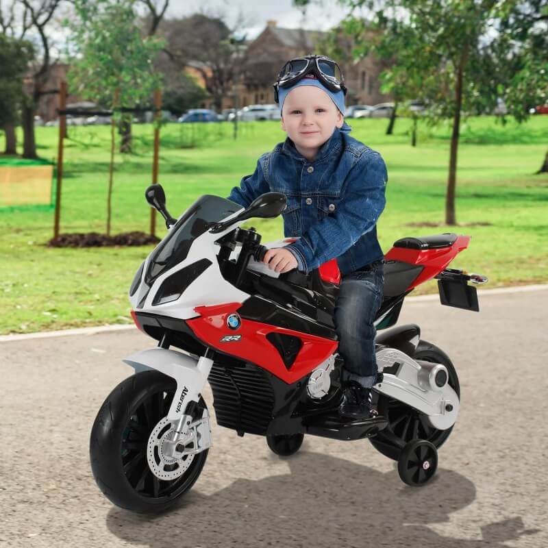 Moto Elettrica per Bambini 12V con Licenza BMW S1000RR Rossa