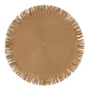 Set 4 Tovagliette con Frange Ø38x0,3 cm  in Carta effetto Juta VdE Tivoli 1996 Shades of Chocolate