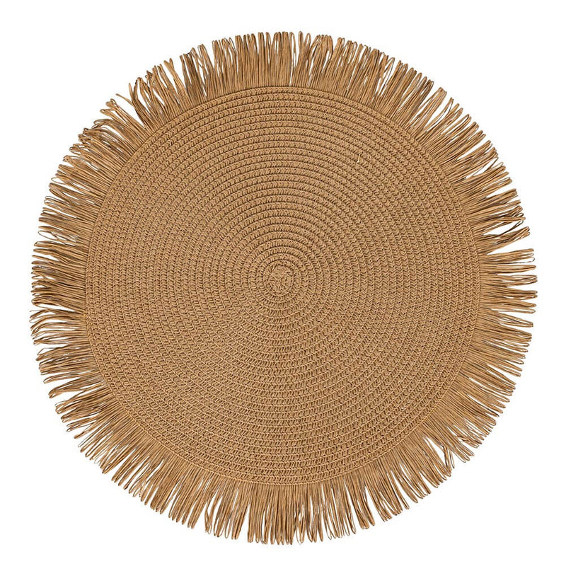 Set 4 Tovagliette con Frange Ø38x0,3 cm  in Carta effetto Juta VdE Tivoli 1996 Shades of Chocolate