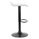 Set 2 Sgabelli 38x40x54/74 cm in Ecopelle con Base Nera Bianco