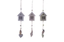 Set 12 Casina in legno da appendere Altezza 23 cm