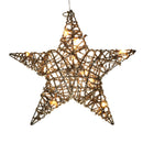 Set 2 Stelle con 10 Led H30 cm in Rattan Champagne