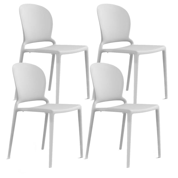 Satz von 4 stapelbaren Stühlen 83 x 48 x 55 cm in Polypropylen und Fiberglas Jasmine White prezzo