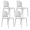 Set 4 Sedie Impilabili 83x48x55 cm in Polipropilene e Fibra di Vetro Jasmine Bianco