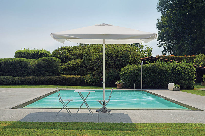 Ombrellone da Giardino 3x3m con Manovella Bianco