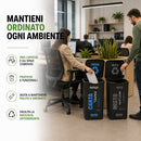Set 4 Pattumiere per Raccolta Differenziata 37,5x36x53,5 cm Bidone da 50 Litri in Plastica Nero      