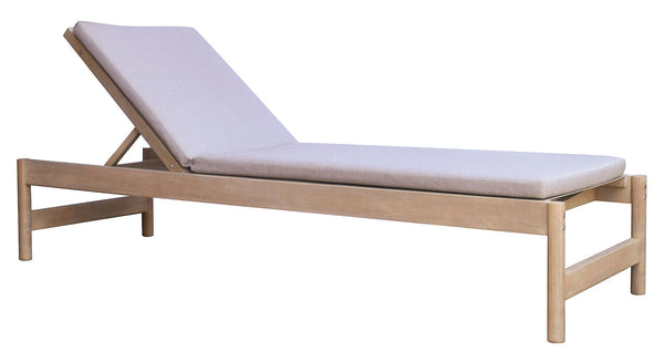 Lettino Prendisole da Giardino 205x37x65 cm Dresda in Legno di Acacia Teak e Cuscini Sabbia online