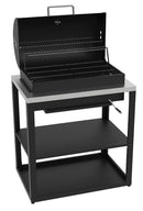 Composizione 3 Moduli Cucina BBQ + Unità d'Angolo Mobile Lavandino Top in Acciaio Inox Nero  