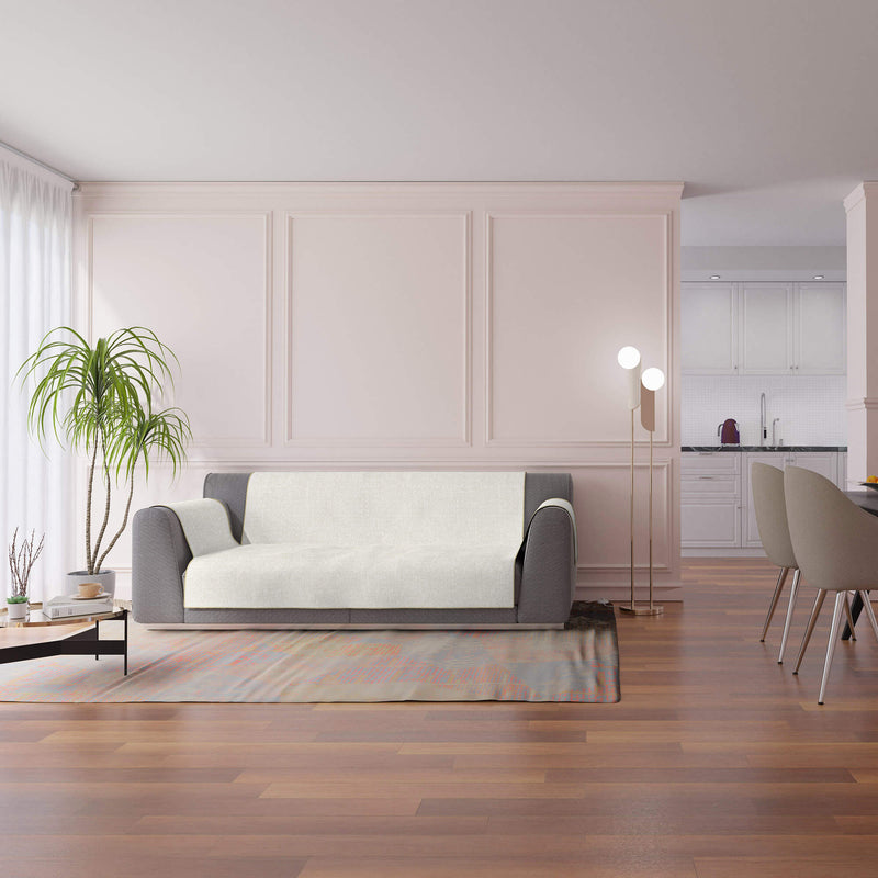 Copridivano con Copri Braccioli in Poliestere Panna Varie Misure