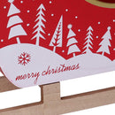 Slitta metallo alberi bianco e rosso cm 27,5x10xh20