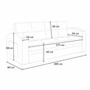 Divano Letto 205x84x89 cmin Similpelle Nero