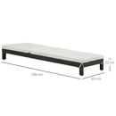 Set 2 Lettini Prendisole in Acciaio Nero con Cuscino Crema 