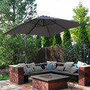 Ombrellone da Giardino Decentrato 2,5x2,5m in Alluminio Grigio