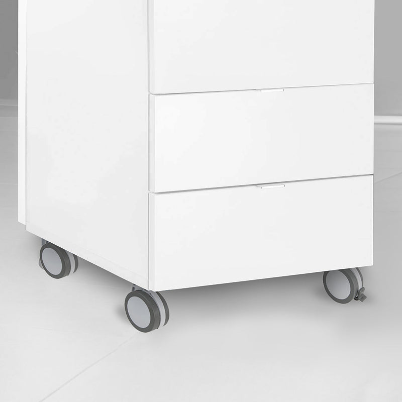 Rotelle Mak Ø80 mm con Piastra di Montaggio Plastica Grigia Acciaio e Tecnoplastica Emuca