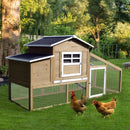 Pollaio da Giardino per Galline con Corsa e Zona di Nidificazione Vassoio Estraibile 200x80x105 cm 