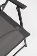 Set  da Giardino con Tavolo Ombrellone e 6 Sedie in Acciaio Pompei Antracite