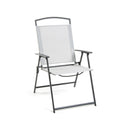Sedia Pieghevole da Giardino  72x56x91,5 cm in Acciaio e Textline Capri Grigio Chiaro