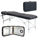 Lettino da Massaggio Fisioterapia Pieghevole Altezza Regolabile 215x60x61-84 cm Struttura in Alluminio Nero 