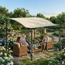 Pergola da Giardino con Tetto Spiovente 300x 250x200-250 cm In Acciaio e PVC Nero      