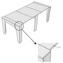 Consolle Allungabile 90x25/211 cm Pannelli in Nobilitato Anea Bianco Frassino