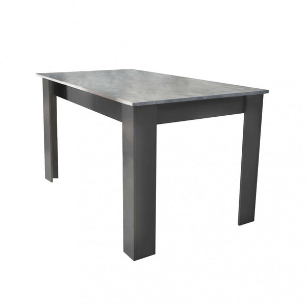 online Ausziehbarer Tisch Gemma 160/200 x 90 x 75 h cm aus zweischichtiger Spanplatte in Anthrazit und Grau mit Zementeffekt