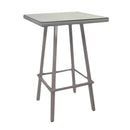 Tavolino Bar da Giardino in Polyrattan Quadrato 70x70x107cm Adila Melange Noce