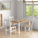 Set 4 Sedie per Cucina e Soggiorno con Schienale a Croce 41x46,5x86 cm in Legno di Pino Bianco e Rovere