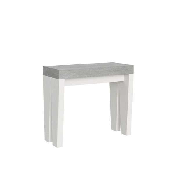 Consolle Allungabile 90-196x40x77 cm in Nobilitato Grigio e Bianco prezzo