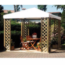 Gazebo da Giardino in Legno 3x3m con Copertura in PVC Taini Fox Pocket Noce
