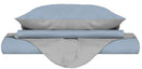 Copripiumino con Sacco e Federe Doubleface Azzurro\/Grigio Chiaro Varie Misure