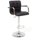 Sgabello Bar in Similpelle Quadro Nero