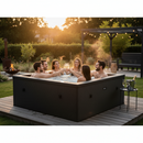 Piscina Spa Vasca Semi-Rigida 180x180x70 cm 6 Posti Riscaldamento Integrato Struttura in Schiuma NetSpa Celestia Nero Carbone