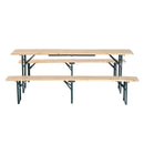 Set Birreria Pieghevole Tavolo con 2 Panche in Legno di Abete 