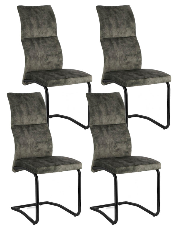Set 4 Sedie 43,5x62x102h cm Thelma Velluto Verde acquista