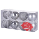 Set 8 Palle di Natale Ø7 cm in Plastica Argento