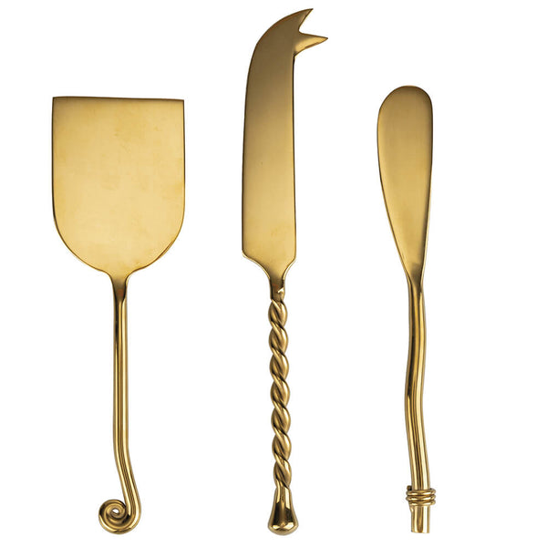 Set 3 Coltelli per Formaggio in Acciaio Lucido VdE Tivoli 1996 Materia Oro prezzo